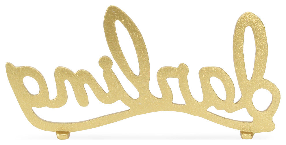 Cast Iron Gold Finish Table Decor, Darling