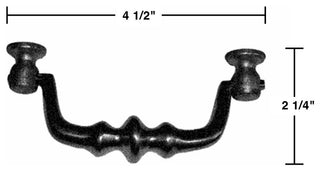 Drawer Pull Black Wrought Iron Bail 4 3/8" Pack of 20 |