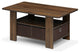Furinno Andrey Coffee Table With Bin Drawer, Columbia Walnut/Dark Brown