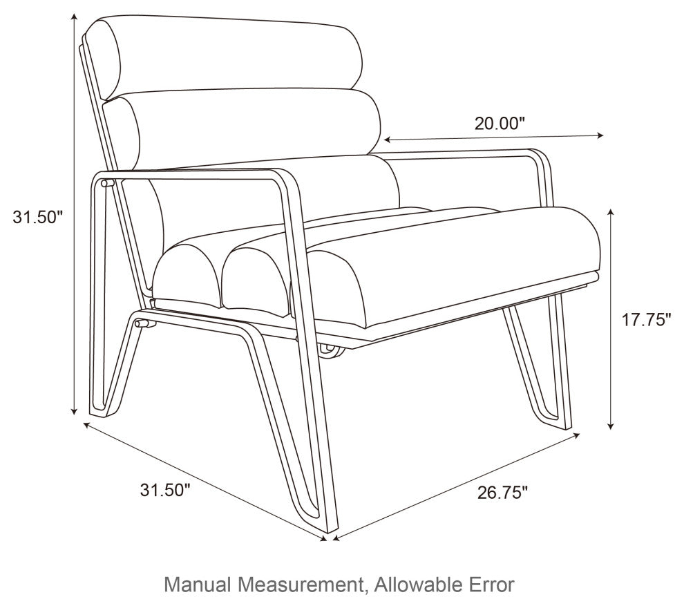 Set of 2 Modern Wavy Leatherette Accent  Chair