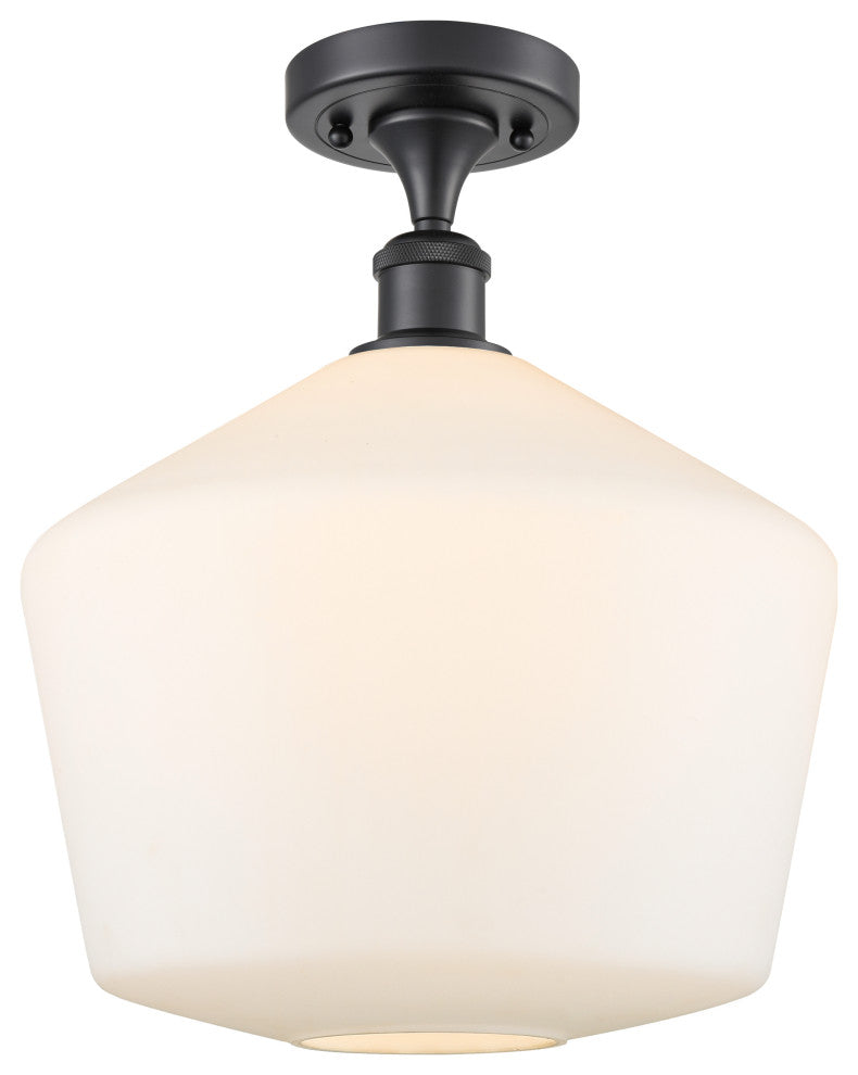 Innovations 516-1C-BK-G651-12-LED 1-Light Semi-Flush Mount, Matte Black