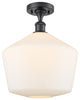 Innovations 516-1C-BK-G651-12-LED 1-Light Semi-Flush Mount, Matte Black