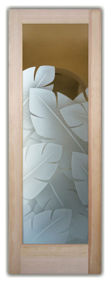 Interior Prehung Door or Interior Slab Door - Banana Leaves - Primed - 24" x...