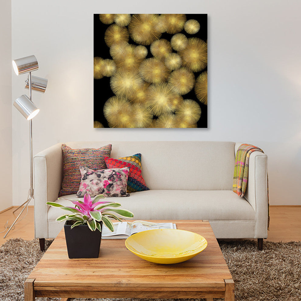 "Flourish In Gold" by Abby Young, Canvas Print, 26"x26"