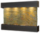 Sunrise Springs water fountain, Natural Green Slate, Blackened Copper, Square
