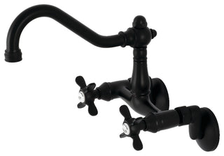 KS3220BEX 6" Adjustable Center Wall Mount Kitchen Faucet, Matte Black