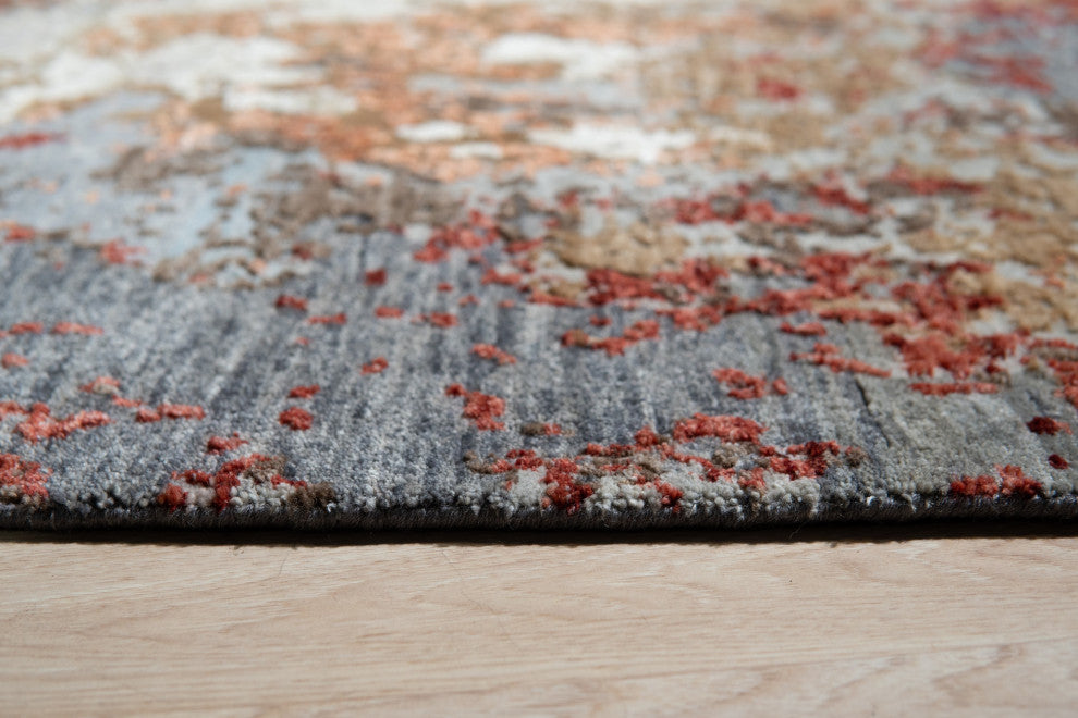 Blue Contemporary Abstract Galaxy Area Rug