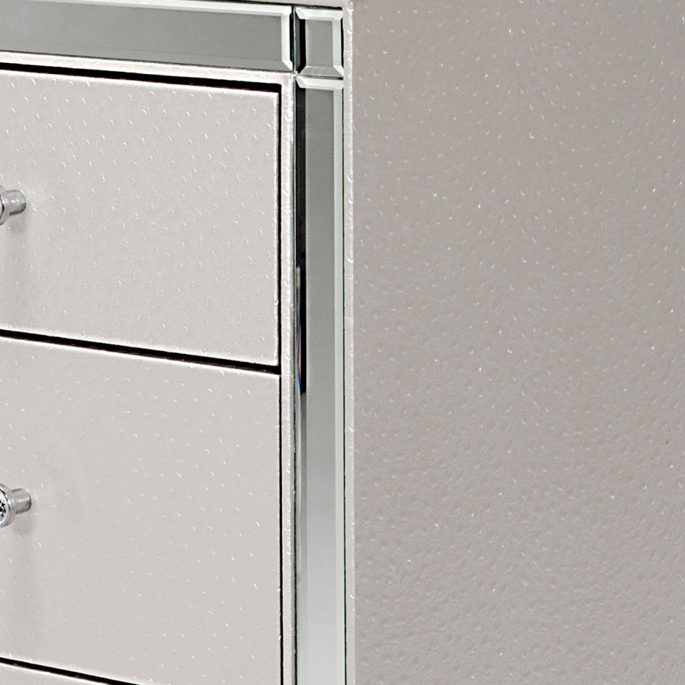 Hollywood Loft Dresser With Mirror Set - Frost