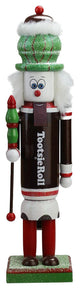 14" Brown, Red and White TootsieRoll Wooden Nutcracker Figure