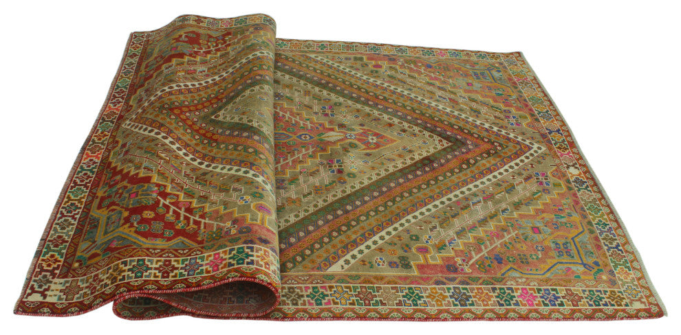 Fine Vintage Distressed Natalia Rust Rug