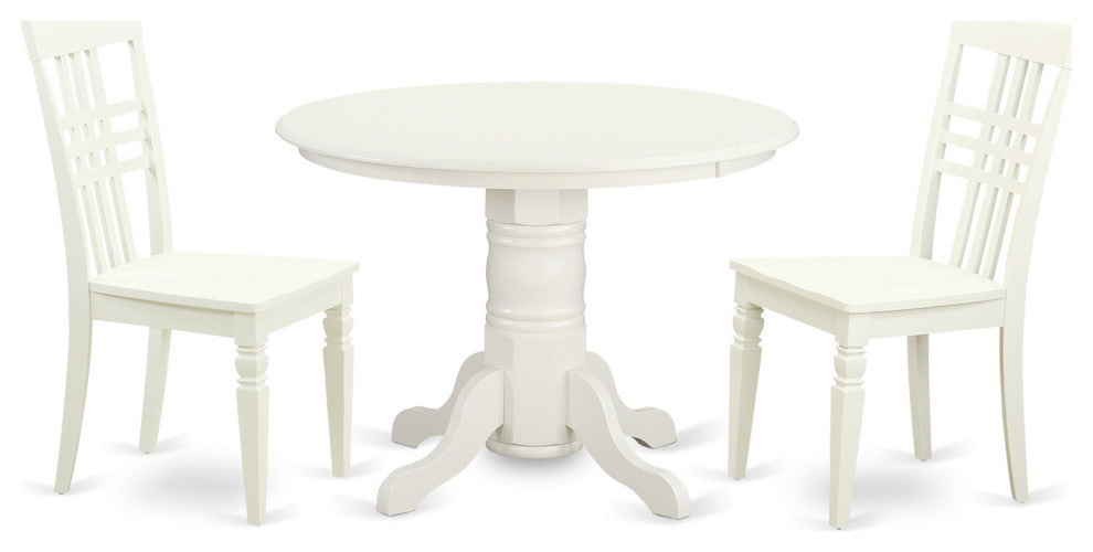 3 Pckitchen Table Set With A Dining Table And 2 Dining Chairs In Linen White