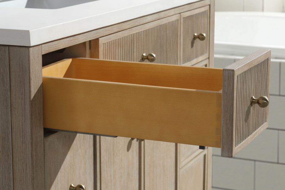 Redondo Bathroom Vanity, Ash Oak, 42", Single Sink, Freestanding