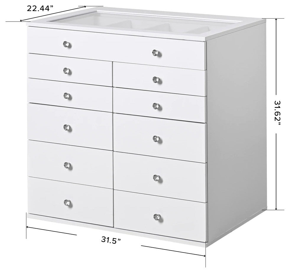 Slaystation Display Chest With Drawers, Bright White