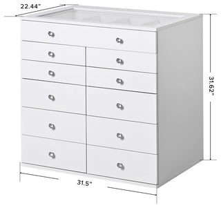 Slaystation Display Chest With Drawers, Bright White