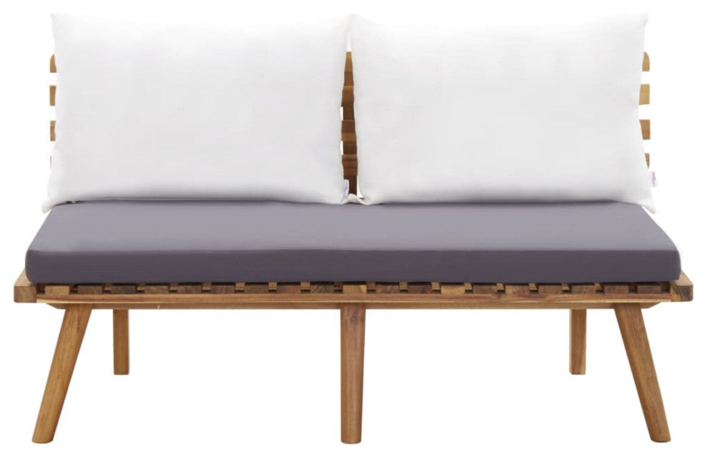 vidaXL Garden Bench With Cushions 45.3" Solid Acacia Wood