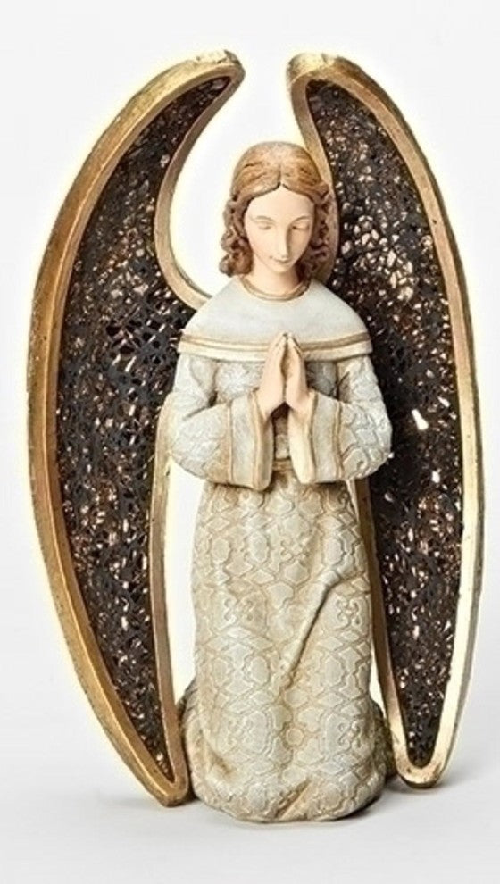 Joseph's Studio Praying Angel Figure With Mosaic Wings, 8"