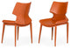 Set of Two Cognac Faux Leather Wrapped Dining Chairs