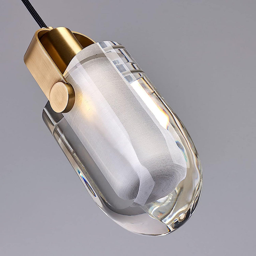 MIRODEMIÂ® Calice Ligure | Gold Crystal LED Pendant Light for Bedroom