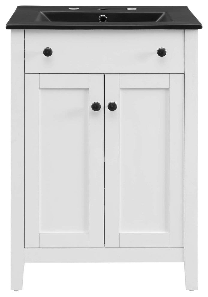 Nantucket 24" Bathroom Vanity - White Black