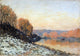 Alfred Sisley The Seine at Bougival in Winter, 18"x27" Wall Decal
