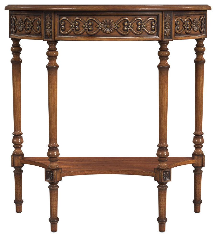 Danelle Demilune 30" Console Table, Antique Cherry