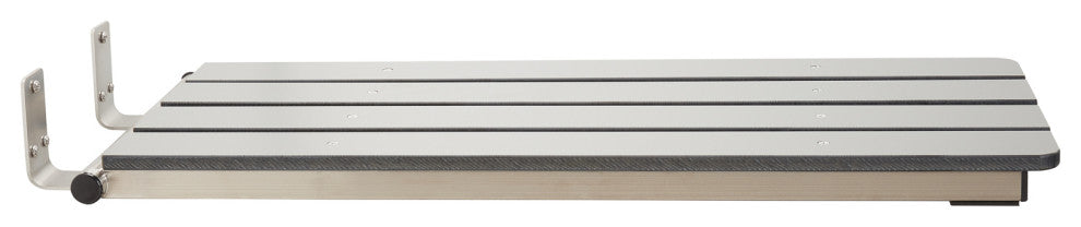 Hermosa 32"x13.5" Back Wall-Mount Folding Tub Seat With 3" Slats, Gray