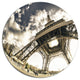 Eiffel Tower In Sunny Winter Morning, Cityscape Disc Metal Artwork, 38"