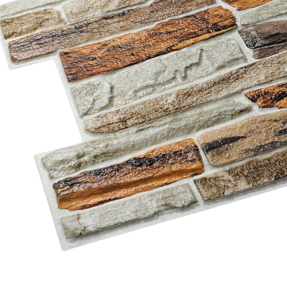Orange Stone 3D Wall Panels, Set of 10, Covers 53 Sq Ft