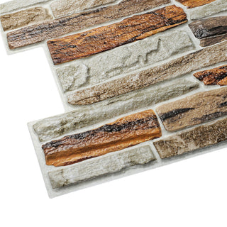 Orange Stone 3D Wall Panels, Set of 10, Covers 53 Sq Ft