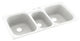 Swan 44x22x9 Solid Surface Kitchen Sink, 2-Hole, White