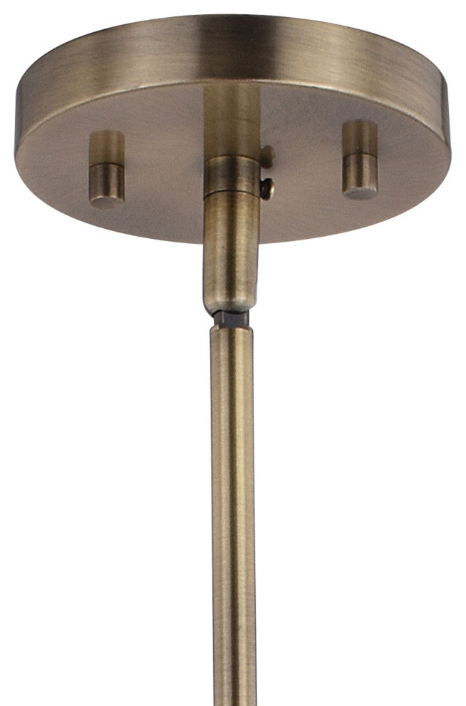 Euclid Five Light Pendant, Aged Brass