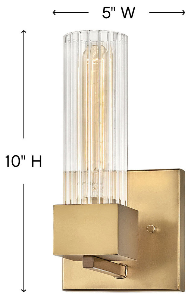 Hinkley Xander Medium Single Light Vanity, Heritage Brass