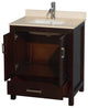 Wyndham WCS141430SESIVUNSMXX Single Vanity in Espresso with Ivory Marble Top