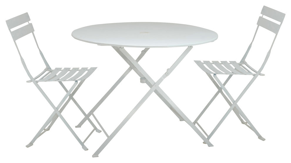 30" Round Bistro Table Set, White