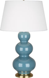 Triple Gourd Table Lamp, Steel Blue
