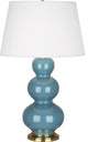 Triple Gourd Table Lamp, Steel Blue