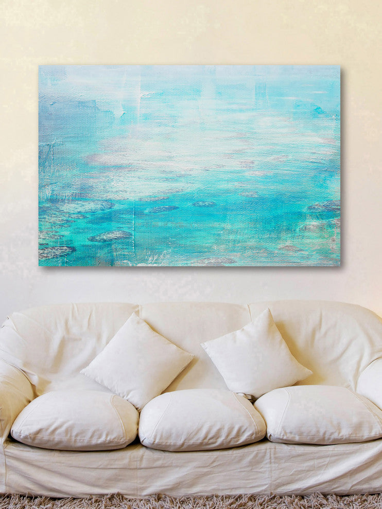 "White Surf" Painting Print on Wrapped Canvas, 60"x40"