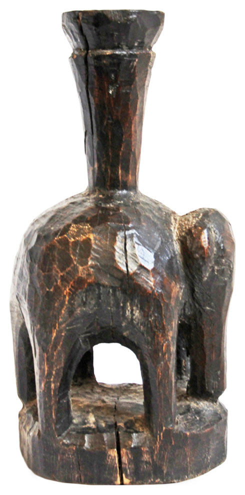 Consigned Antique Nepal Wood Elephant
