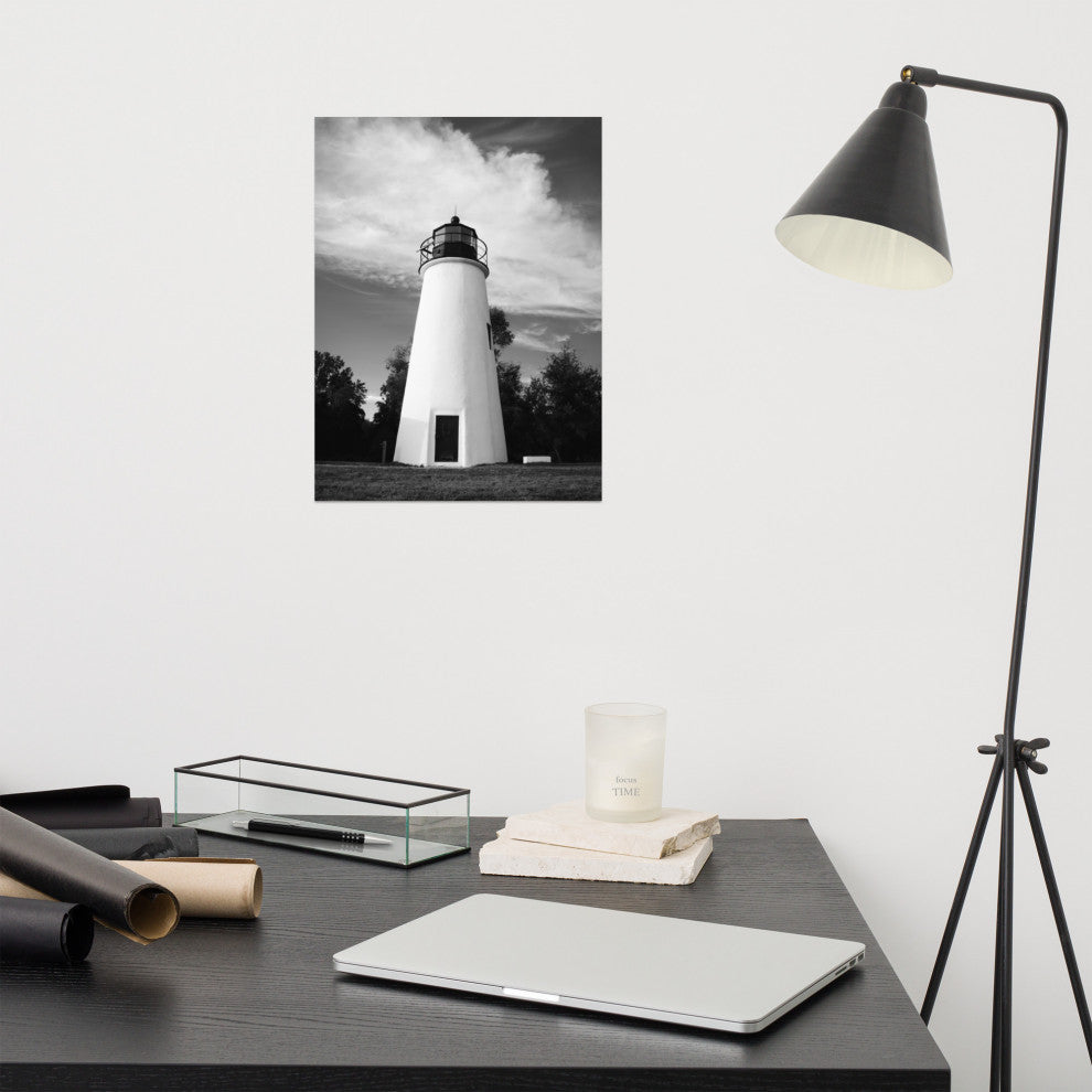 Touch the Sky Landscape Photo, Lighthouse Unframed Wall Art Print, 12" X 16"