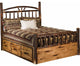 Hickory Log Storage Bed, All Hickory, Twin