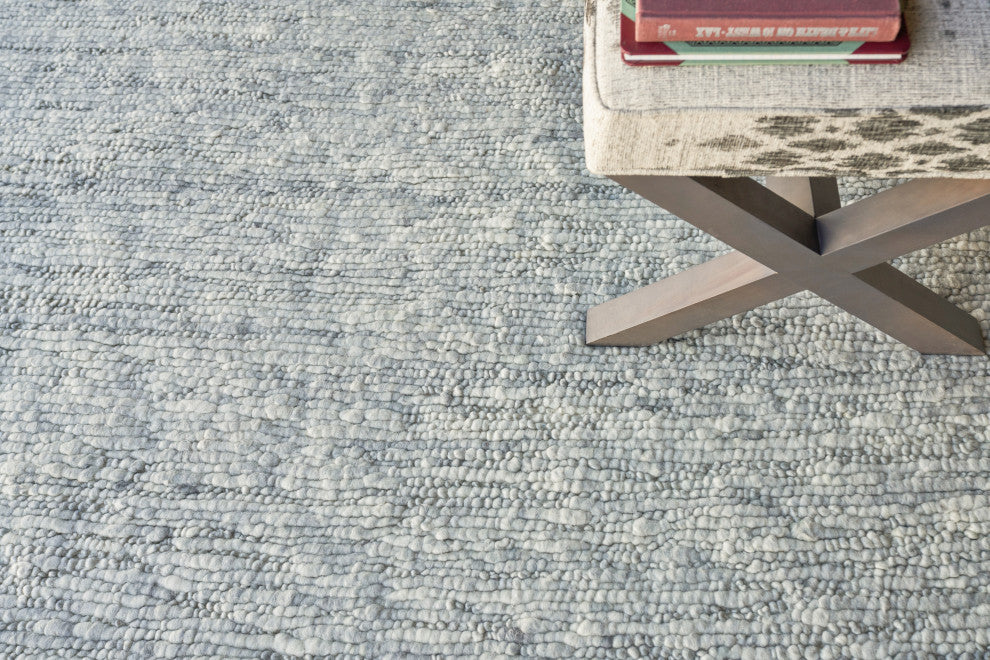 Borelli Handmade Hand Loomed Wool Silver Area Rug