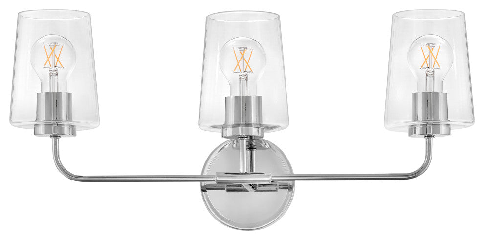 Lark Kline Medium Three Light Vanity, Chrome