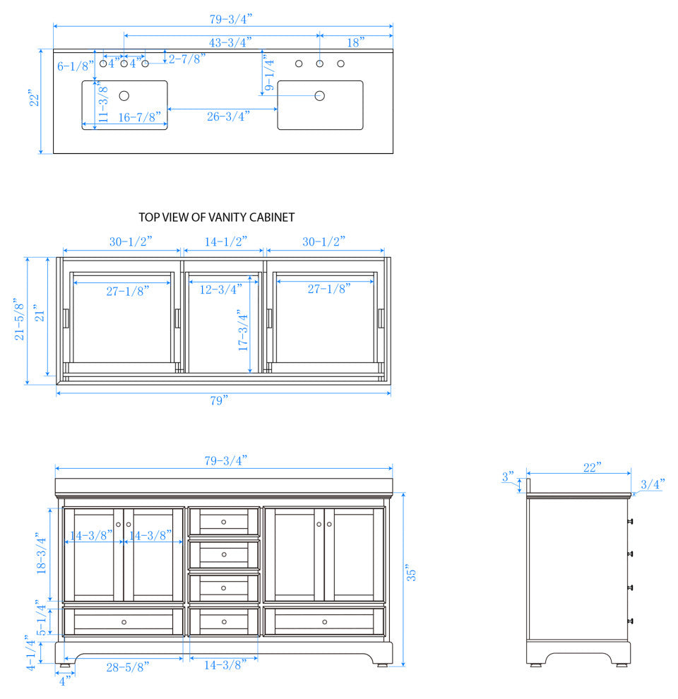 Wyndham WCS202080DWHCMUNSMED Double Vanity In White With Medicine Cabinets