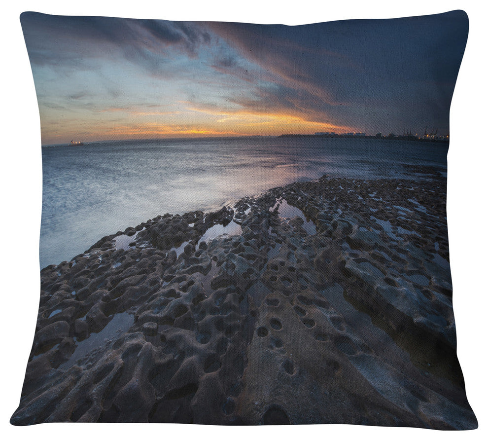 La Perouse Beach Sydney Seascape Throw Pillow, 18"x18"
