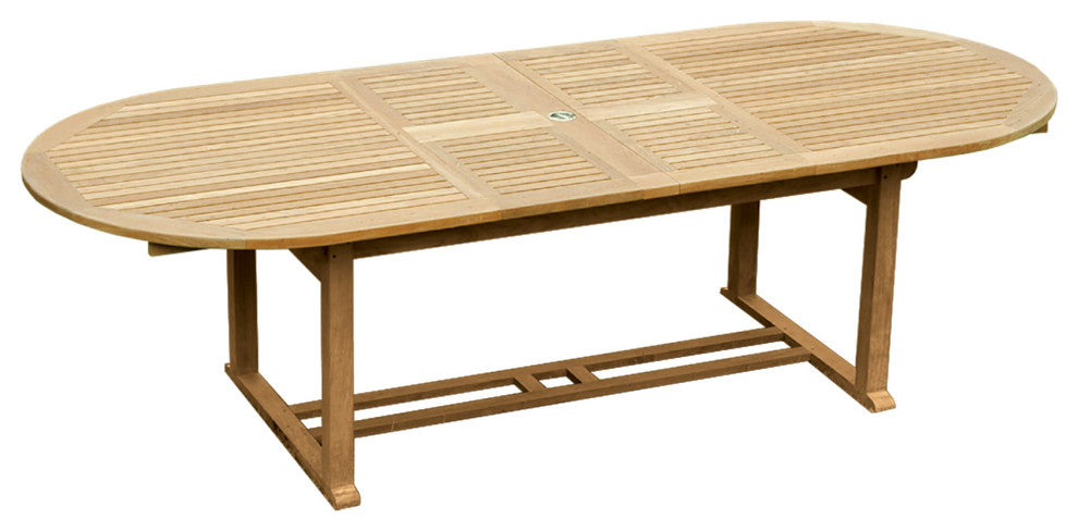 Chelmsford Teak Double Extension Table, Natural