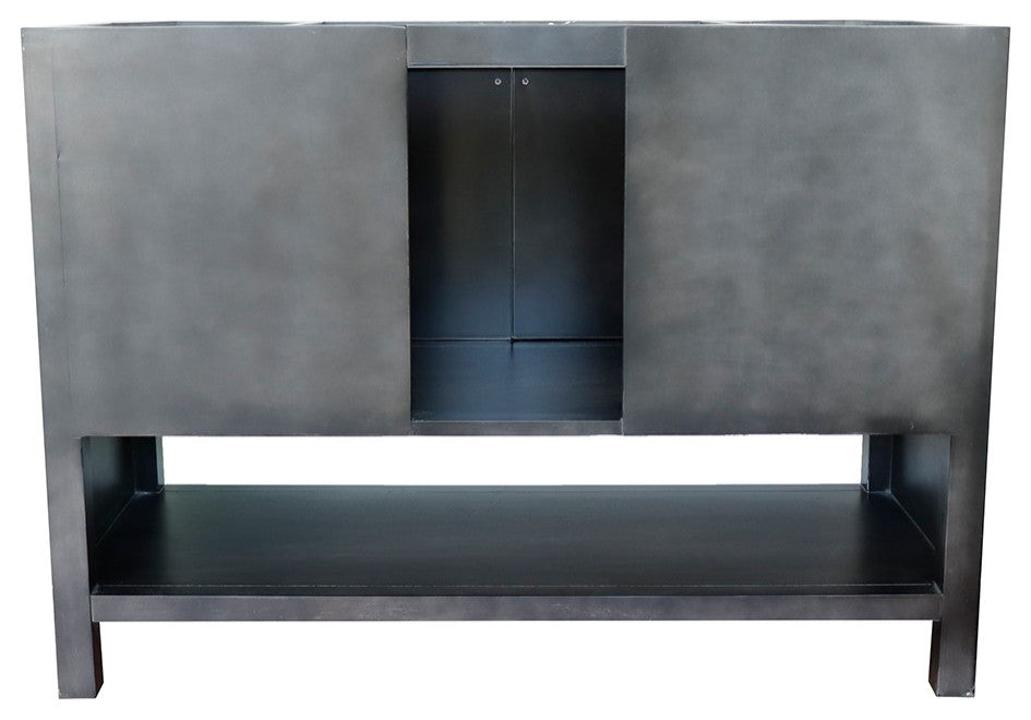 49" Single Vanity, Silvery Brown Finish With White Carrara Top