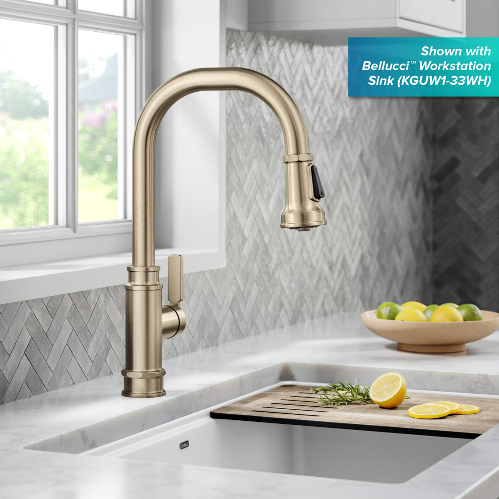 Sellette Pull-Down Kitchen Faucet, Spot Free Antique Champagne Bronze
