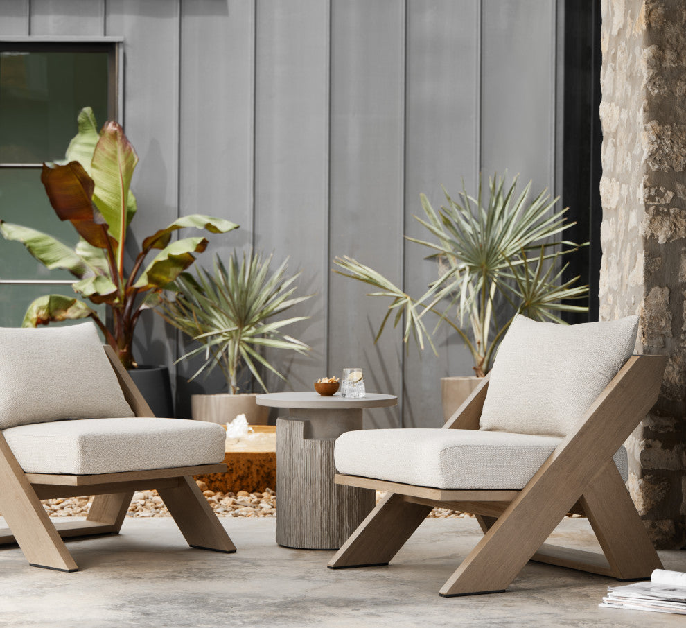 Huron Outdoor End Table-Textured Flint