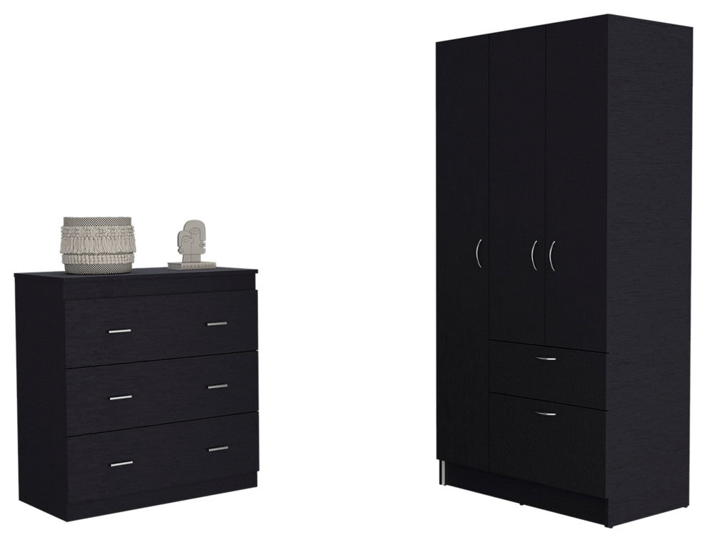 DEPOT E-SHOP Turner 2 Piece Bedroom Set, Armoire and Drawer Dresser