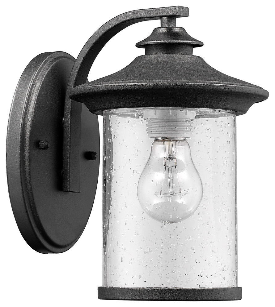 Liam Transitional 1-Light Outdoor Wall Sconce, Black, 10" Height